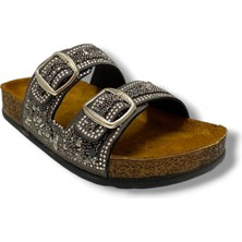 Witta 55704-25 Boncuk Taşli Çift Bant Anatomik Kadın Terlik