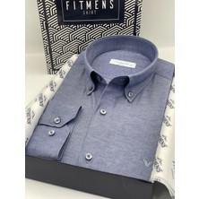 Fitmens Erkek Slim Fit Uzun Kol Pamuklu Hediye Kutulu Gömlek - Indigo