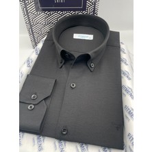 Fitmens Erkek Slim Fit Uzun Kol Pamuklu Hediye Kutulu Gömlek - Siyah