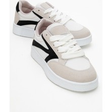 Kadın Anorak Spor Ayakkabı Beyaz Siyah