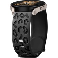 Sneezy Samsung Galaxy Watch 6 7 Serisi ile Uyumlu Leopar Desenli Silikon Kordon Kayış