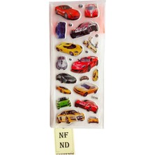 Sticker Parlak Yapışkanlı Arabalı Kız Erkek Çocuk Telefon Defter Dolap Ayna Sticker Hediye
