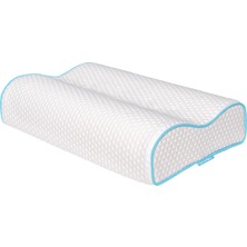 Çift Taraflı Yüksek Boyun Destekli Ortopedik Yastık Visco Yastık - 55 x 35 x 12-11 cm