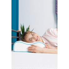 Çift Taraflı Yüksek Boyun Destekli Ortopedik Yastık Visco Yastık - 55 x 35 x 12-11 cm