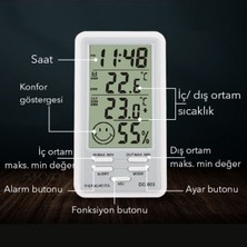 DC-803 Kablolu Alarmlı Sıcaklık ve Nem Ölçer