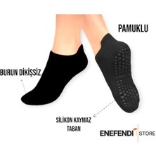 Yoga Çorabı 3çift Pilates Tavaf Kaymaz Taban Pamuklu Silikon Baskılı Dikişsiz Kadın Çorap Siyah Kısa