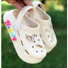 Kız Çocuk Sandalet Parlak Taşlı Beauty (Güzellik) Figürli Kaydırmaz Taban Havuz Deniz Ayakkabısı