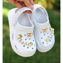 Kız Çocuk Sandalet Parlak Inci Detaylı Kaydırmaz Taban Havuz Deniz Ayakkabısı