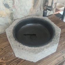 Bazalt Siyah Dışı Mucartalı Yıldız Lavabo