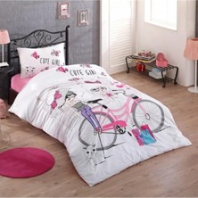 Taç %100 Pamuk Tek Kişilik Genç Nevresim Takımı Cute Girl