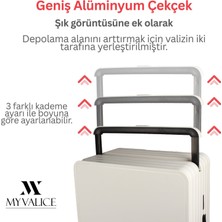 My Valice Nova Pc Polikarbon Kırılmaz Kabin ve Orta Boy Beyaz 2'li Valiz Seti