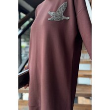 Julude Büyük Beden Renk Garnili Taş Işlemeli Tunik Pantolon Tesettür Ikili Takım P-00016556