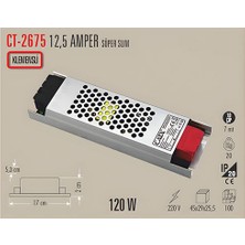 Cata 12,5A Şerit LED Trafosu (150W) (Süper Slim - Fansız)