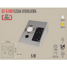 Cata CT-5109 1W Ledli Çift Prizli Tezgah Altı Spot Aydınlatma Beyaz Işık