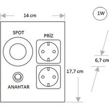 Cata CT-5109 1W Ledli Çift Prizli Tezgah Altı Spot Aydınlatma Beyaz Işık
