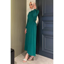 Julude Yan Bağlamalı Tesettür Elbise P-00016251