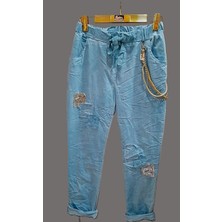 Ithal Mint Zincirli Pullu Pantolon