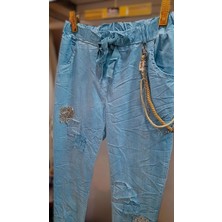 Ithal Mint Zincirli Pullu Pantolon