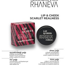 Rhaneva Lip and Cheek Scarlet Realness, Organik ve Vegan, 9 gr
