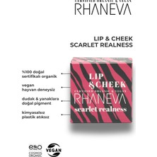 Rhaneva Lip and Cheek Scarlet Realness, Organik ve Vegan, 9 gr