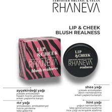 Rhaneva Lip And Cheek Blush Realness, Organik ve Vegan, 9 gr