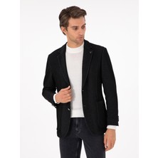 Cacharel Siyah Slim Fit Yün Karışımlı Blazer Ceket 50290541 VR046