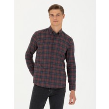 Cacharel Erkek Bordo Slim Fit Uzun Kollu Gömlek 50282560-VR014