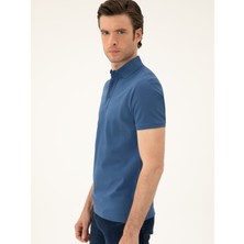Cacharel Erkek Indigo Slim Fit Polo Yaka Merserize T-Shirt 50284769-VR028