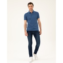 Cacharel Erkek Indigo Slim Fit Polo Yaka Merserize T-Shirt 50284769-VR028