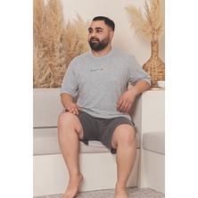 Büyük Beden Pamuklu Cepli Kısa Kollu Şortlu Erkek Pijama Takımı