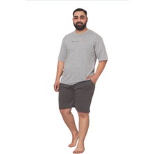 Büyük Beden Pamuklu Cepli Kısa Kollu Şortlu Erkek Pijama Takımı