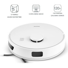 Homend Alex Laser 1291H Moplu ve Haritalamalı 5 Kpa  Robot Süpürge Beyaz 2025