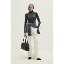 Suud Collection Beyaz Dalie Pileli Pantolon