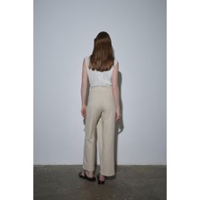 Suud Collection Natürel Alia Keten Anvelop Pantolon