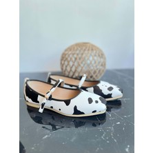 Ayakcity Kadın Natural Tokalı Kemer Bantlı Babet Günlük  - Beyaz - 36