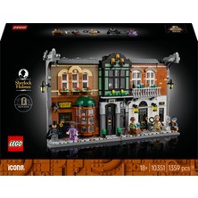 LEGO® Icons Sherlock Holmes: Kitaplık Dekoru 10351 - Yetişkinler Için Koleksiyonluk Model Yapım Seti (1359 Pr)