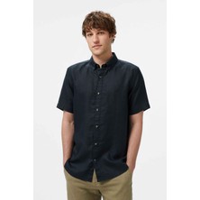 Nautica Erkek Siyah Classic Fit Keten Gömlek W55100T.0TB