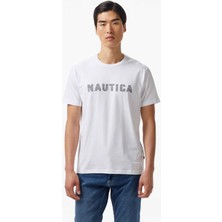 Nautica Erkek Beyaz Regular Fit Baskılı T-Shirt V55257T.1BW