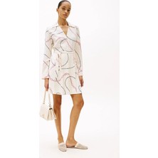 Kadın Th Fluid Viscose Mini Wrap Elbise - Ekru