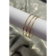 Kadın Paslanmaz Çelik Gold Ajda Bilezik Seti (3'lü) - Sarı
