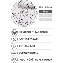Venüs Beyaz Iskandinav Desenli Kaymaz Pamuk Kilim – Makinede Yıkanabilir, Modern ve Dayanıklı Tasarım