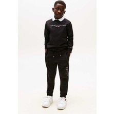 Unisex Çocuk Essential Pure Cotton Logo Jogger Eşofman Altı - Siyah