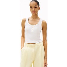 Kadın Th Slim Henley T-Shirt - Ekru