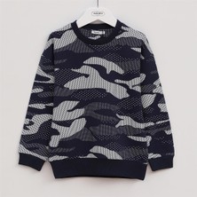 Erkek Çocuk Uzun Kol Ince Bisiklet Yaka Tişört - 16092 - Lacivert