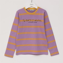 Erkek Çocuk Uzun Kol Ince Bisiklet Yaka Tişört - 16507 - Mor