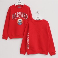 Erkek Çocuk Şardonlu Uzun Kol Kalın Bisiklet Yaka Tişört - 16213 - Kırmızı