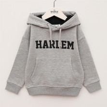 Erkek Çocuk Uzun Kol Kalın Kapşonlu Tişört - 17074 - Melanj