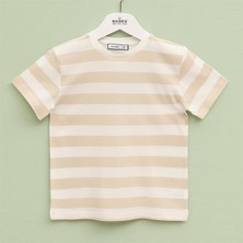 Erkek Çocuk Kısa Kol Ince Tişört - B-E165 - Krem
