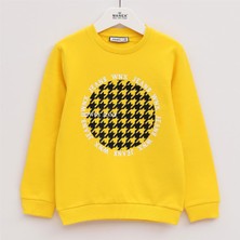 Erkek Çocuk Şardonlu Uzun Kol Kalın Bisiklet Yaka Tişört - 15528 - Sarı