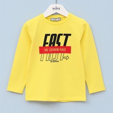 Erkek Çocuk Şardonsuz Uzun Kol Ince Tişört - 15539 - Sarı